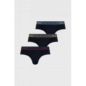 Emporio Armani Underwear slip 3-pack barbati, culoarea albastru marin, 111734 4F717