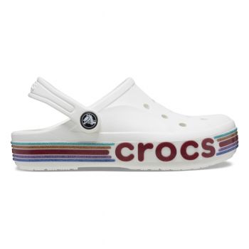 Saboti Crocs Bayaband Rainbow Glitter Clog Kids Alb - White