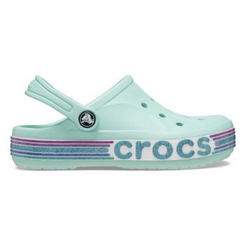 Saboti Crocs Bayaband Rainbow Glitter Clog Kids Albastru - Pure Water