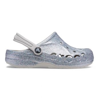 Saboti Crocs Toddler Baya Glitter Clog Argintiu - Silver
