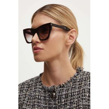 Saint Laurent ochelari de soare femei, culoarea negru, SL 214 KATE