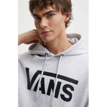 Vans bluza barbati, culoarea gri, cu glugă, cu imprimeu, VN000HNX1QI1