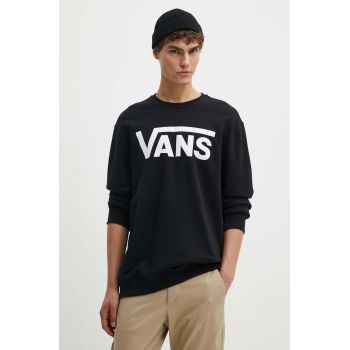 Vans hanorac de bumbac barbati, culoarea negru, cu imprimeu, VN000JSFY281