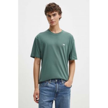 Vans tricou din bumbac barbati, culoarea verde, neted, VN0A3CZE1CI1