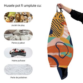 Husa fotoliu Puf Bean Bag tip Para XL fara umplutura Abstract Paint