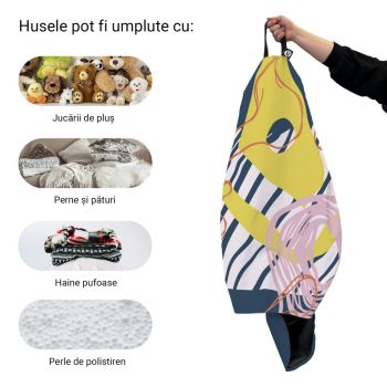 Husa fotoliu Puf Bean Bag tip Para XL fara umplutura Abstract Spiral