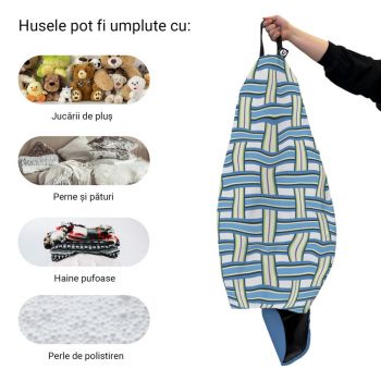 Husa fotoliu Puf Bean Bag tip Para XL fara umplutura blueberry and kiwi