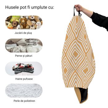 Husa fotoliu Puf Bean Bag tip Para XL fara umplutura Diamond orange