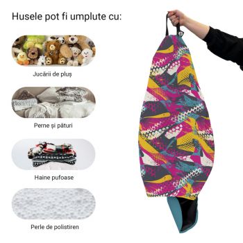 Husa fotoliu Puf Bean Bag tip Para XL fara umplutura Graffiti Abstract Grunge