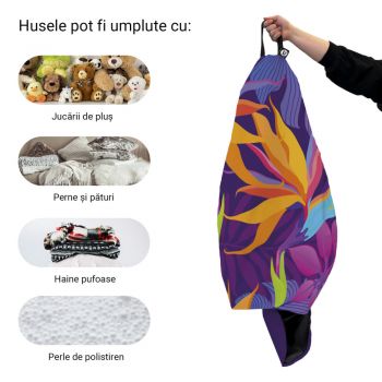 Husa fotoliu Puf Bean Bag tip Para XL fara umplutura jungle night