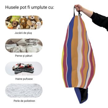 Husa fotoliu Puf Bean Bag tip Para XL fara umplutura pipa orange