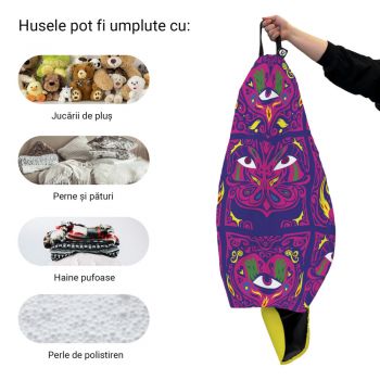 Husa fotoliu Puf Bean Bag tip Para XL fara umplutura Psihedelic