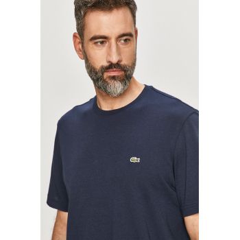 Lacoste tricou din bumbac barbati, culoarea verde, neted, TH2038