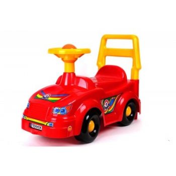 Masinuta ride-on de impins cu spatar si claxon Red