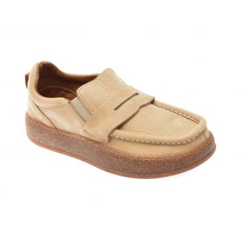 Mocasini casual GRYXX bej, 600403, din nabuc