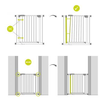 Poarta siguranta Hauck Stop N Safe 2 White 75-80cm cu extensie +21 cm 96-101cm inchidere automata si sistem dublu de blocare