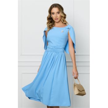 Rochie DY Fashion bleu cu maneci petrecute