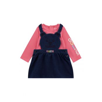 GUESS - Set de bluza cu logo brodat si sarafan cu croiala A