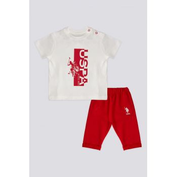 Set de pantaloni si tricou de bumbac - 2 piese