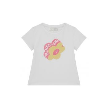 GUESS - Tricou din amestec de bumbac cu imprimeu floral