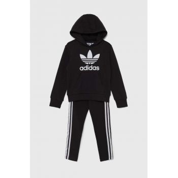 adidas Originals compleu copii HOODIE LEG SET culoarea negru, IY2439