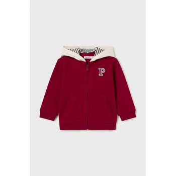 Mayoral bluza bebe culoarea bordo, cu glugă, neted, 2473