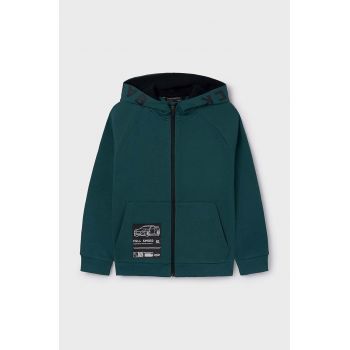 Mayoral bluza copii culoarea verde, cu glugă, cu imprimeu, 7464