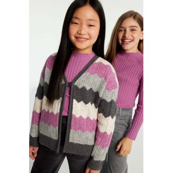 Mayoral cardigan copii culoarea violet, 7314