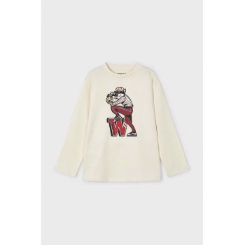 Mayoral longsleeve din bumbac pentru copii culoarea rosu, cu imprimeu, 4042