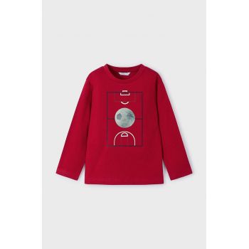 Mayoral longsleeve din bumbac pentru copii culoarea rosu, cu imprimeu, 4044