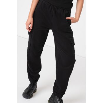 Pantaloni cargo cu talie elastica