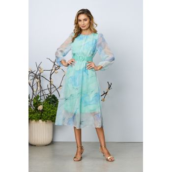 Rochie eleganta Saraia Bleu Multi