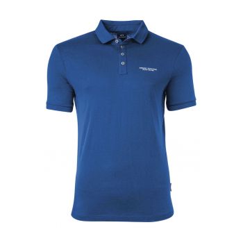 Tricou polo slim fit din bumbac cu logo discret