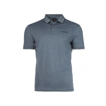 Tricou polo slim fit din bumbac cu logo discret