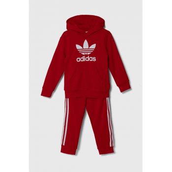 adidas Originals trening copii HOODIE SET culoarea rosu, IY4787