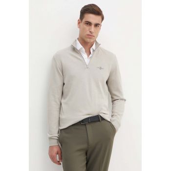 Aeronautica Militare pulover de bumbac culoarea bej, light, cu turtleneck, MA1489L506