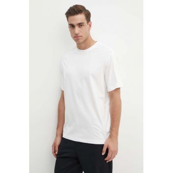 Armani Exchange tricou din bumbac barbati, culoarea alb, cu imprimeu, 6DZTLA ZJ9JZ