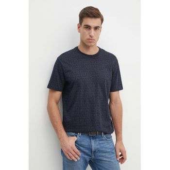 Armani Exchange tricou din bumbac barbati, culoarea albastru marin, modelator, 6DZTJA ZJH4Z