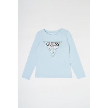 GUESS - Bluza cu imprimeu logo si strasuri