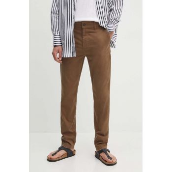 Boss Orange pantaloni barbati, culoarea maro, cu fason chinos, 50510917