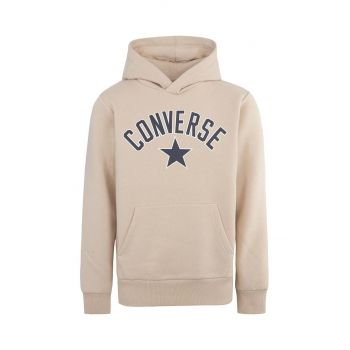 Converse bluza copii culoarea bej, cu glugă, cu imprimeu, 9CG176