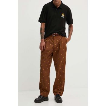 HUGO pantaloni barbati, culoarea maro, cu fason chinos, 50520845