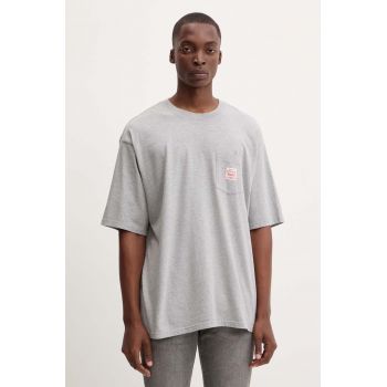 Levi's tricou din bumbac barbati, culoarea gri, neted, A5850