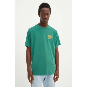 Levi's tricou din bumbac barbati, culoarea verde, cu imprimeu, 87373