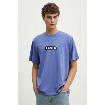 Levi's tricou din bumbac barbati, culoarea violet, cu imprimeu, A2082