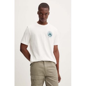 Marc O'Polo tricou din bumbac barbati, culoarea bej, cu imprimeu, 426201251468