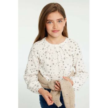 Mayoral bluza de bumbac pentru copii culoarea bej, modelator, 7191