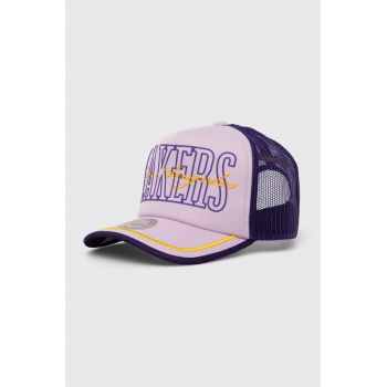 Mitchell&Ness sapca Los Angeles Lakers culoarea violet, modelator, HHSS7656-LALYYPPPPURP