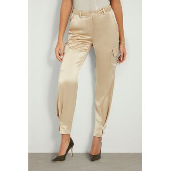 Pantaloni cargo de satin