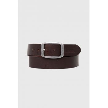 Pepe Jeans curea de piele WADE BELT barbati, culoarea maro, PM021025